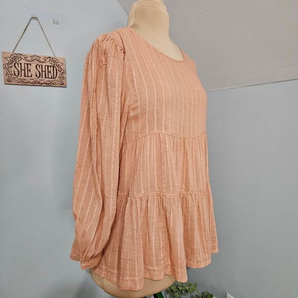 American Eagle Babydoll Peasant Tunic Top Boho Hippie Blouse Cut Out Open Back M - Picture 3 of 15